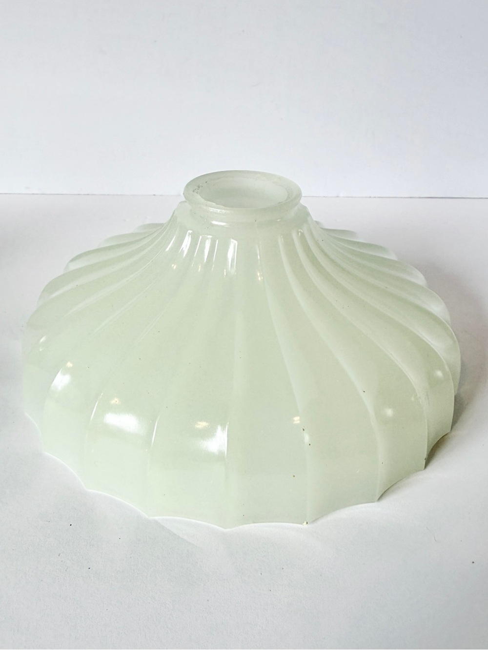 Vintage Clam Broth Milk Glass Ribbed Lamp Shade Scalloped Edge Sold Individually